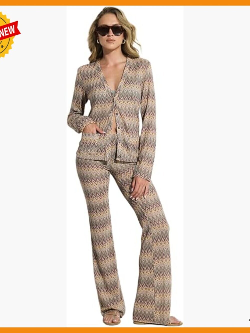 Crochet Cover-Up Cardigan with V-Neck, Button Front, Pockets - Small/Medium
